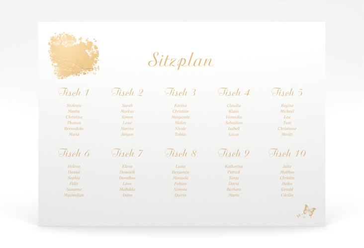 Sitzplan Poster Hochzeit Mailand 70 x 50 cm Poster beige