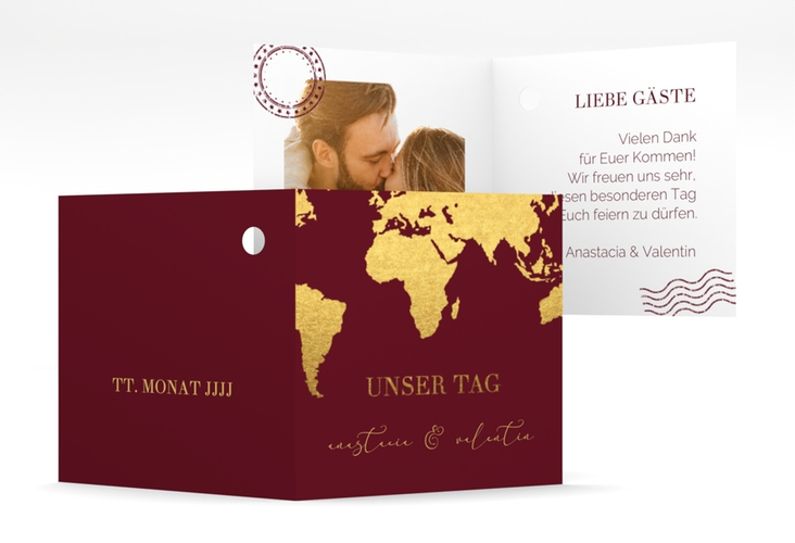 Geschenkanhänger Hochzeit Traumziel Geschenkanhänger 10er Set hochglanz im Reisepass-Design