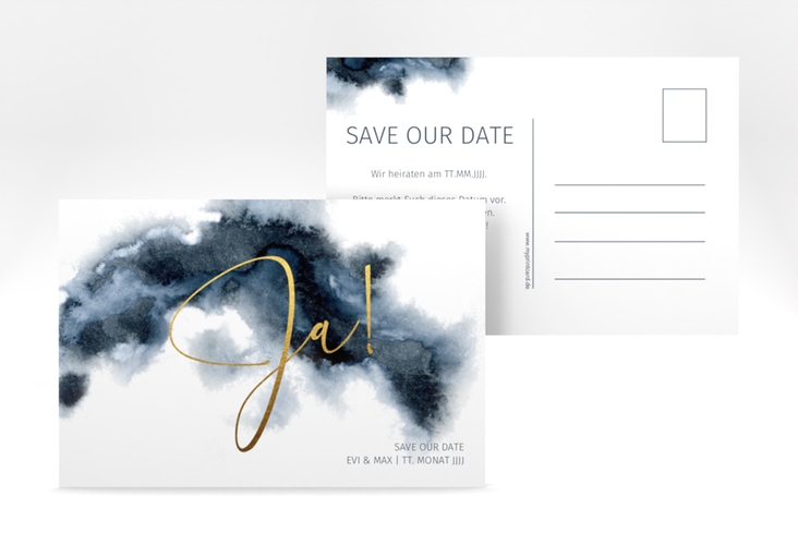 Save the Date-Postkarte Aquarellic A6 Postkarte weiss hochglanz