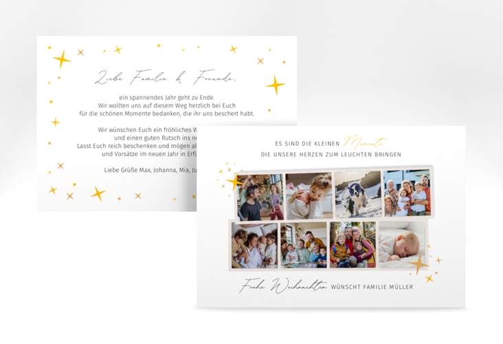 Weihnachtskarte Familienmomente A6 Karte quer für Weihnachtsgrüße mit Familienfoto