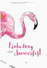 Party Einladungskarte Animal A6 Klappkarte hoch pink mit Flamingo