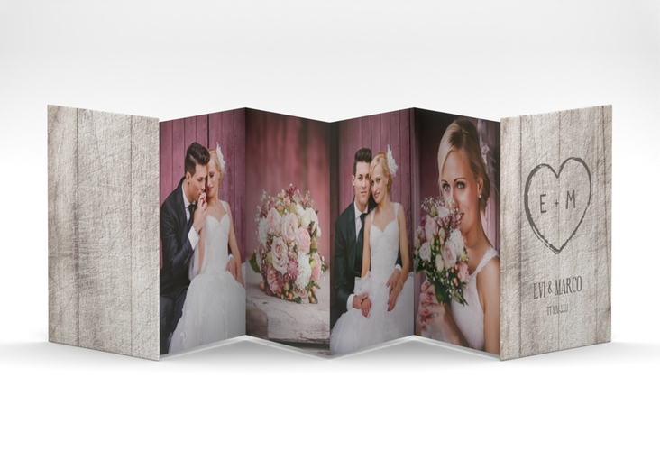 Foto-Leporello Hochzeit Wood Leporello weiss