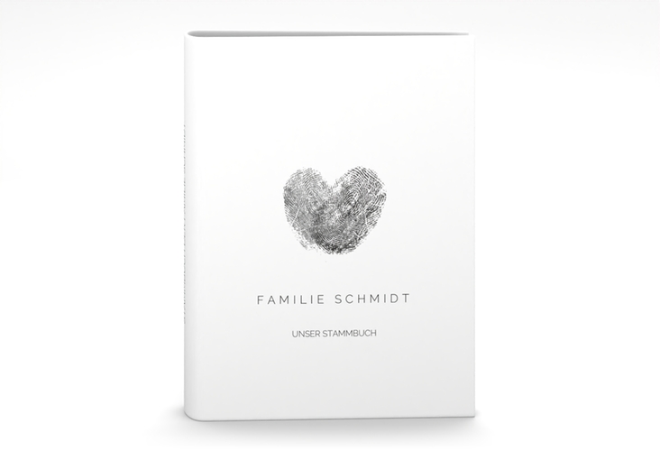 Stammbuch A5 Fingerprint Stammbuch A5 schwarz schlicht mit Fingerabdruck-Motiv