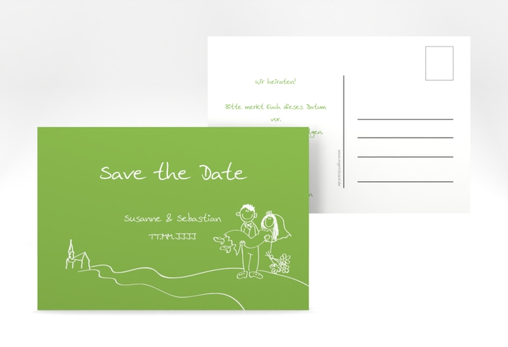 Save the Date-Postkarte Pisa A6 Postkarte gruen