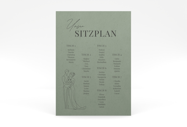 Sitzplan Poster Hochzeit Vereint 50 x 70 cm Poster