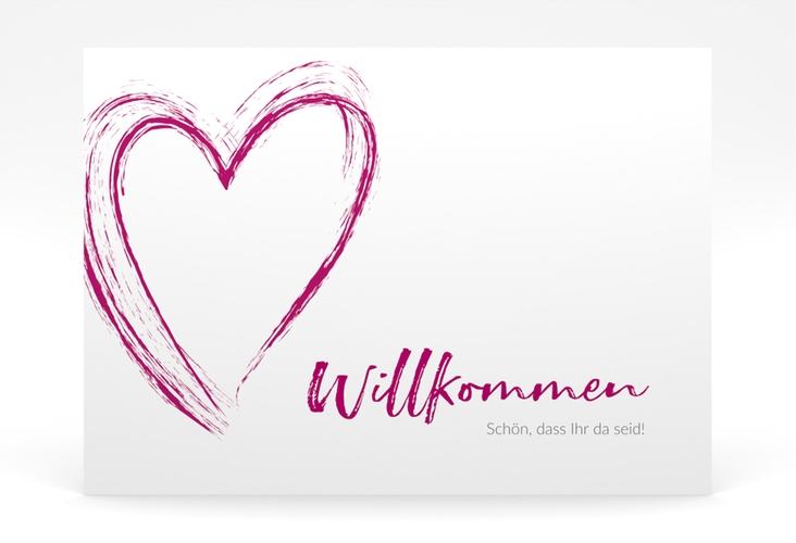 Willkommensschild Poster Liebe 70 x 50 cm Poster pink