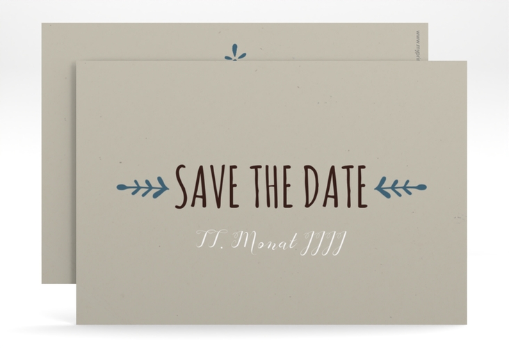 Save the Date-Karte Hochzeit Eden A6 Karte quer blau