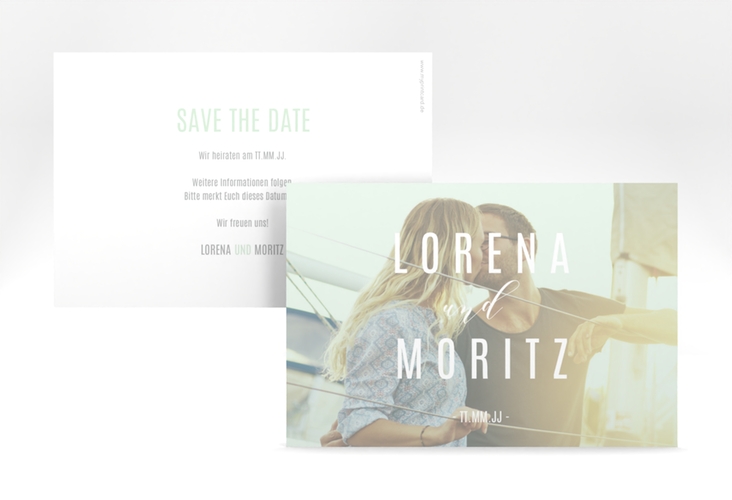 Save the Date-Karte Memory A6 Karte quer mint hochglanz