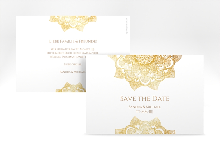 Save the Date-Karte Hochzeit Delight A6 Karte quer gold