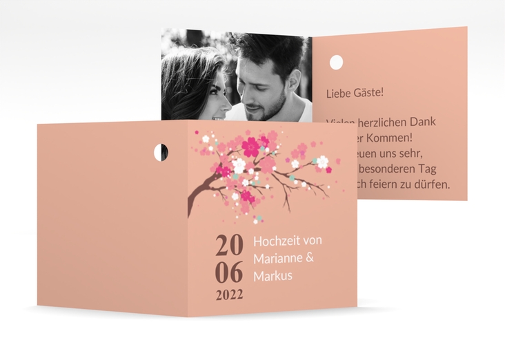 Geschenkanhänger Hochzeit Sakura Geschenkanhänger 10er Set apricot