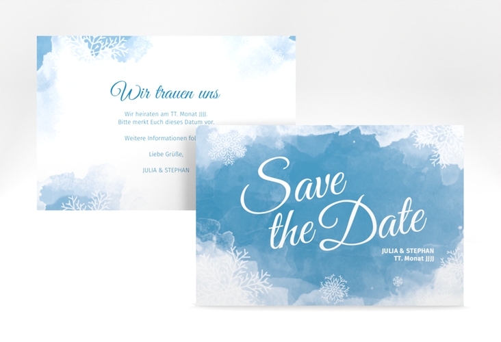 Save the Date-Karte Frozen A6 Karte quer mit Winter-Design