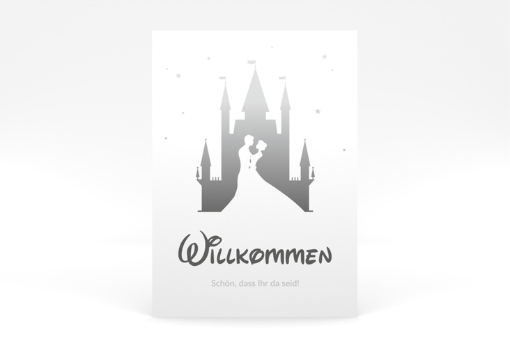 Willkommensschild Poster Castle 50 x 70 cm Poster grau