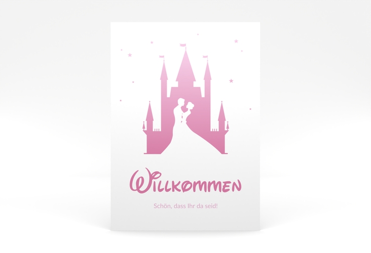 Willkommensschild Poster Castle 50 x 70 cm Poster rosa