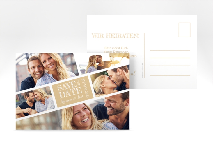 Save the Date-Postkarte Rise A6 Postkarte beige