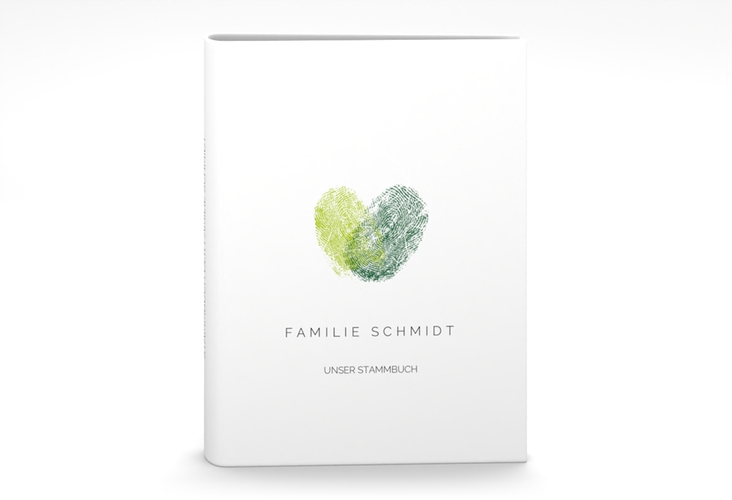 Stammbuch A5 Fingerprint Stammbuch A5 gruen schlicht mit Fingerabdruck-Motiv