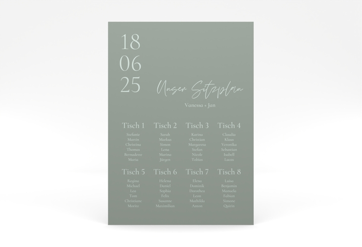 Sitzplan Poster Hochzeit Day 50 x 70 cm Poster mit Datum im minimalistischen Design