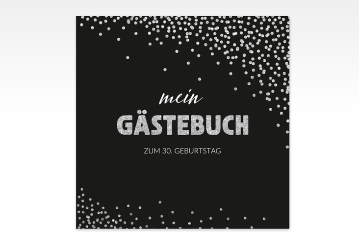 Gästebuch Creation Geburtstag Glitzer 20 x 20 cm, Hardcover grau