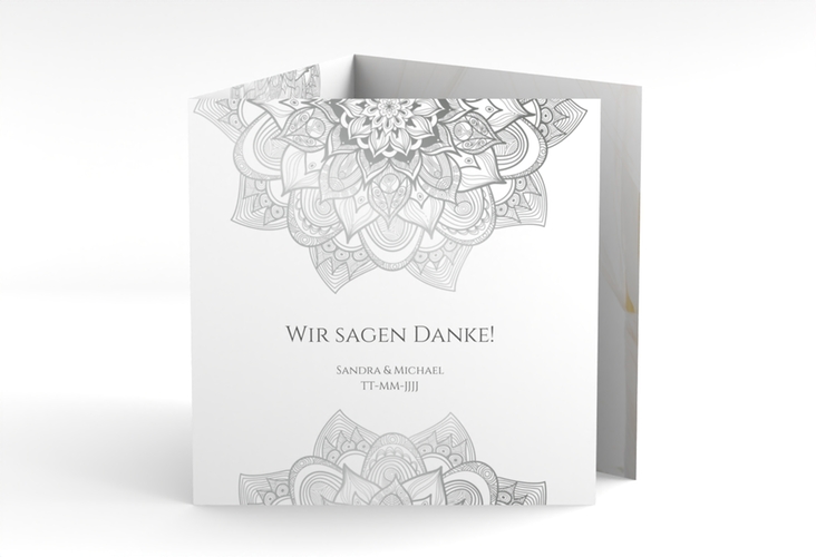 Dankeskarte Hochzeit Delight quadr. Doppel-Klappkarte grau