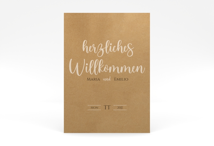 Willkommensschild Poster Noble 50 x 70 cm Poster mit elegantem Schriftzug