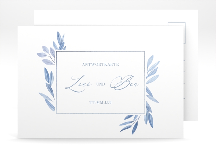 Antwortkarte Hochzeit Classicblue A6 Postkarte