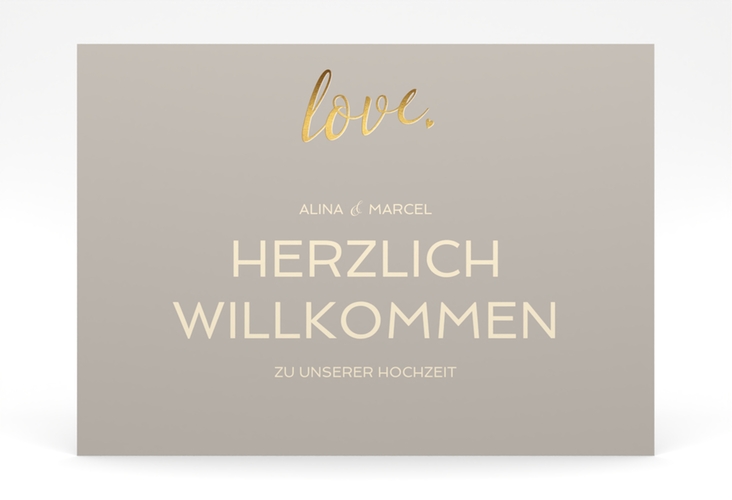 Willkommensschild Poster Glam 70 x 50 cm Poster grau