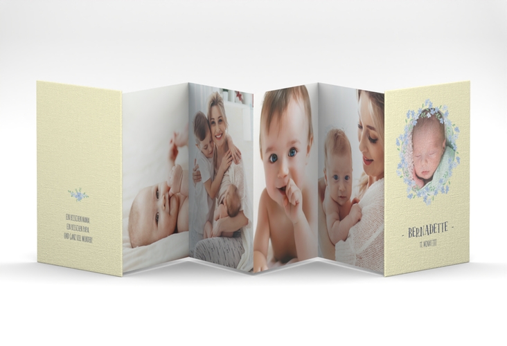 Foto-Leporello Baby Blumig Leporello gelb