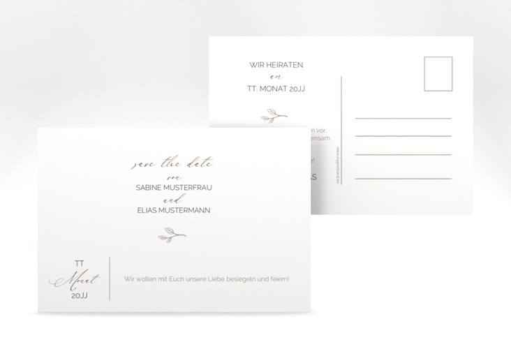 Save the Date-Postkarte Plain A6 Postkarte weiss hochglanz