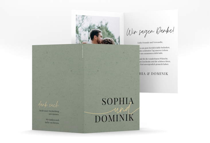 Danksagungskarte Hochzeit Easy A6 Klappkarte hoch hochglanz im modernen minimalistischen Design