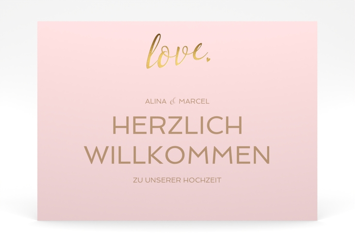 Willkommensschild Poster Glam 70 x 50 cm Poster rosa