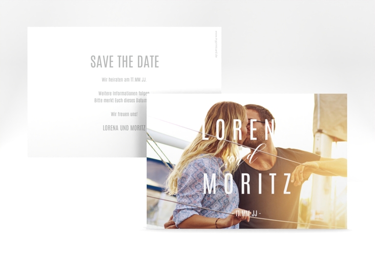 Save the Date-Karte Memory A6 Karte quer weiss hochglanz