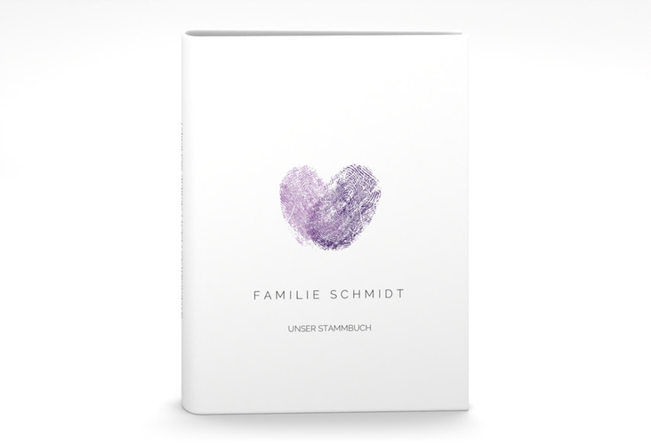 Stammbuch A5 Fingerprint Stammbuch A5 lila schlicht mit Fingerabdruck-Motiv