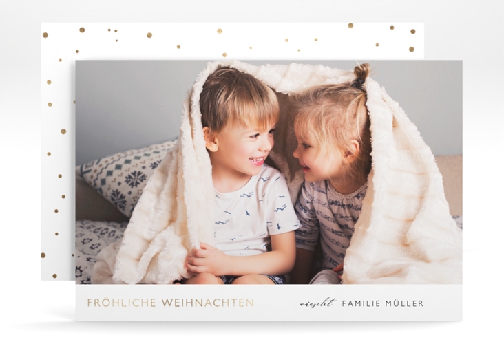 Weihnachtskarte Zeit A6 Karte quer für Weihnachtsgrüße mit Familienfoto