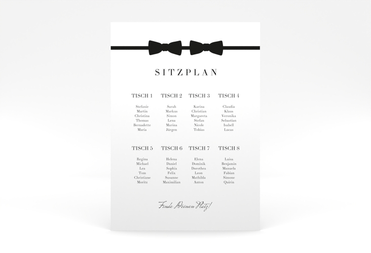 Sitzplan Poster Hochzeit Suits 50 x 70 cm Poster