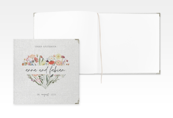 Gästebuch Selection Hochzeit Wildblumenherz Leinen-Hardcover