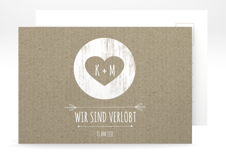 Verlobungskarte Hochzeit Shabby A6 Postkarte