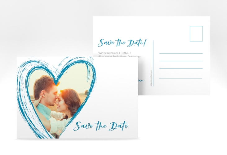 Save the Date-Postkarte Liebe A6 Postkarte tuerkis