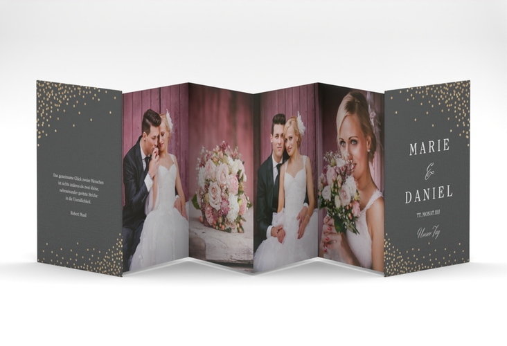 Foto-Leporello Hochzeit Glitter Leporello schwarz