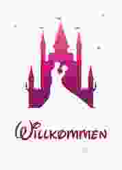 Willkommensschild Poster Castle 50 x 70 cm Poster pink