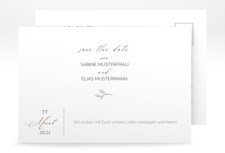 Save the Date-Postkarte Plain A6 Postkarte weiss hochglanz