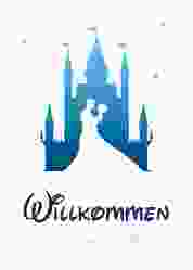 Willkommensschild Poster Castle 50 x 70 cm Poster blau