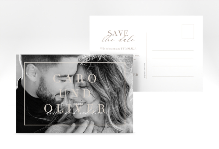 Save the Date-Postkarte Moment A6 Postkarte beige