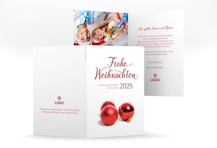 Business-Weihnachtskarte Weihnachtswunsch A6 Klappkarte hoch