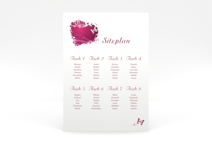 Sitzplan Poster Hochzeit Mailand 50 x 70 cm Poster