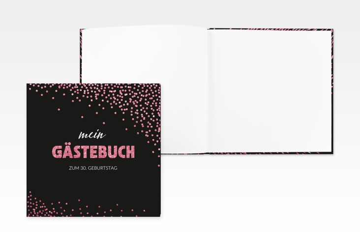 Gästebuch Creation Geburtstag Glitzer 20 x 20 cm, Hardcover pink