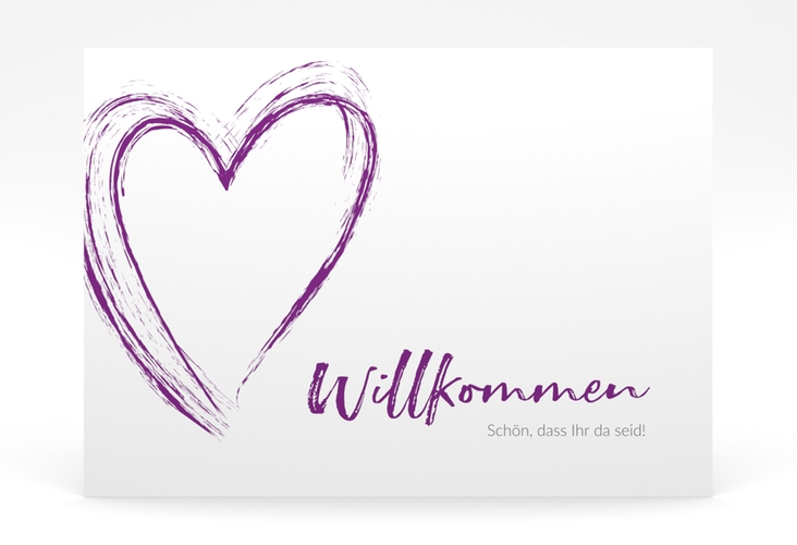 Willkommensschild Poster Liebe 70 x 50 cm Poster lila