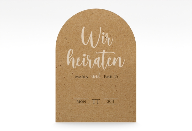 Einladungskarte Hochzeit Noble A6 Bogen-Klappkarte + Foto mit elegantem Schriftzug