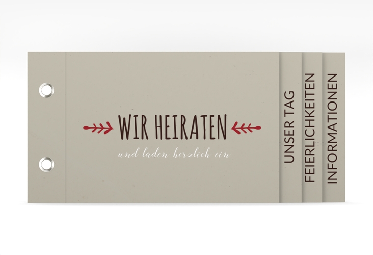 Hochzeitseinladung Eden Booklet rot