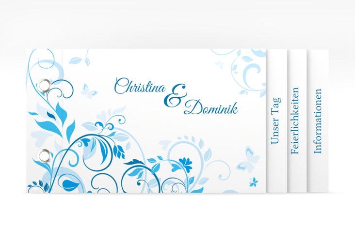 Hochzeitseinladung Lilly Booklet blau