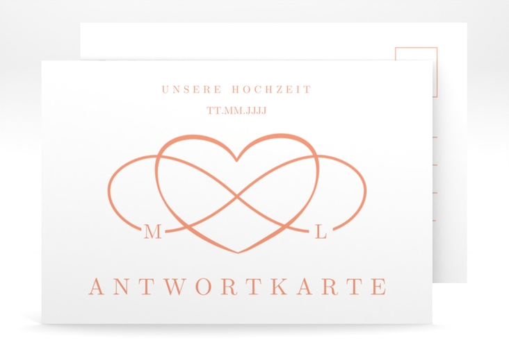 Antwortkarte Hochzeit Infinity A6 Postkarte apricot