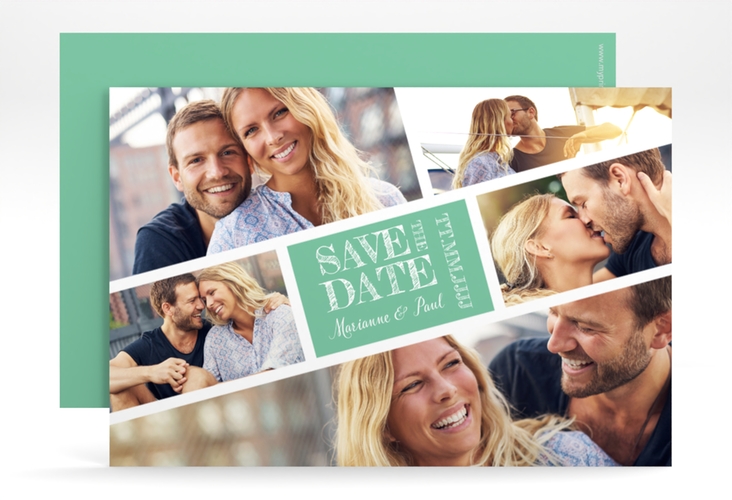 Save the Date-Karte Rise A6 Karte quer mint